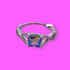 Charmed Aroma Purple Aurora Princess Cut Ring Size 10